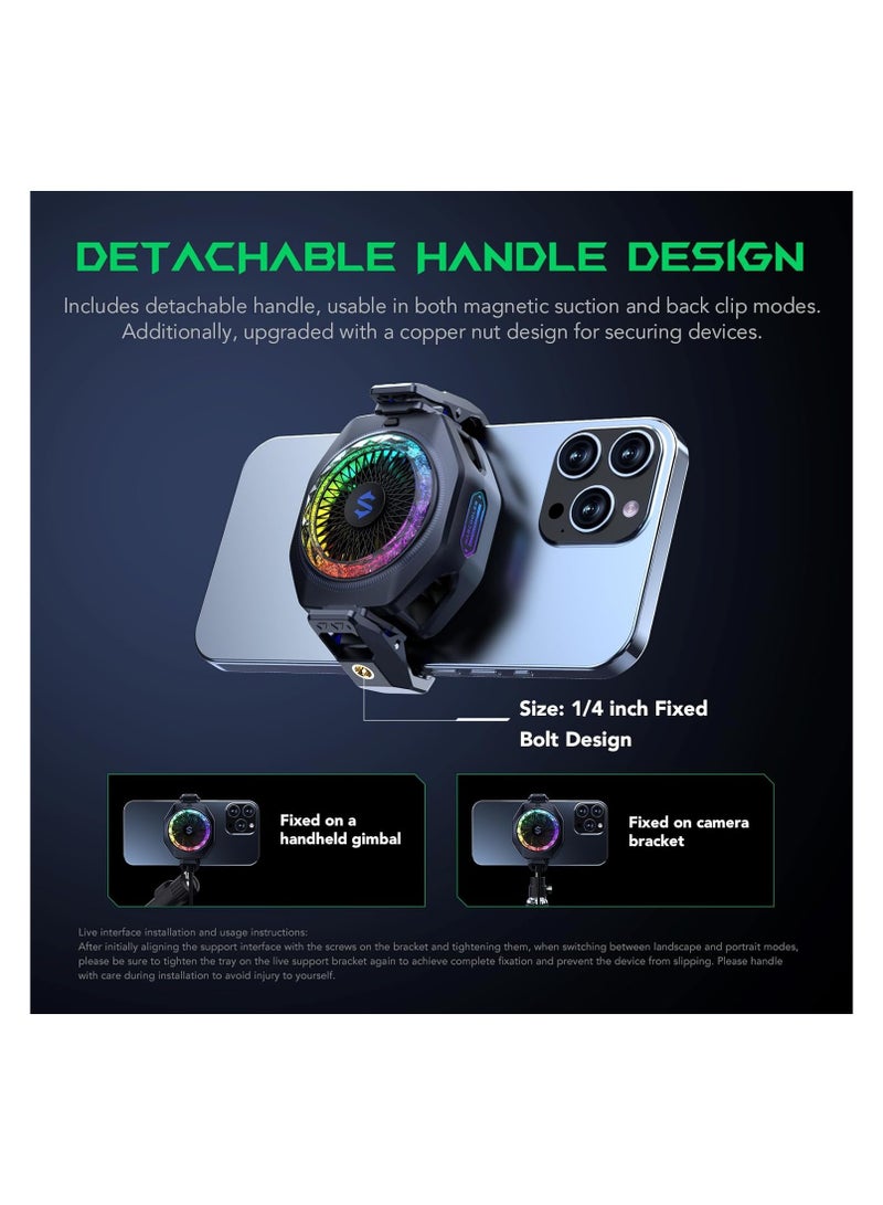 بلاك شارك مبرد بلاك شارك 5 برو المغناطيسي، بقدرة 35 واط وتحكم عبر تطبيق الجوال، يمكن استخدامه مع الجوال والايباد - Image 4