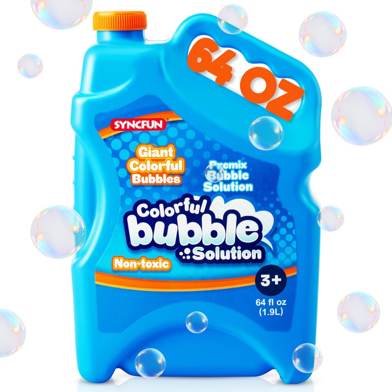SYNCFUN 64 oz Premixed Bubble Solution 19L Giant PreMix Refill Solution for Bubble Machine Bubbles for Kids Wands Blower Easter Outdoors ActivityNo Mixing or Measuring - Image 2