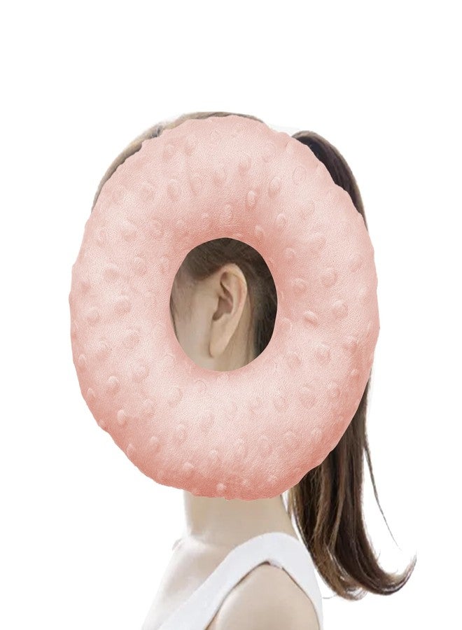 LYMOI Piercing Pillow, Ear Hole Piercing Pillows, Donut Ear Pillow, Ear Guard Protector for Ear Pain, Piercing, CNH, Pain Relief Sleeping, Pressure Sore, Headphones, Minky Dot. (Pink) - Image 1