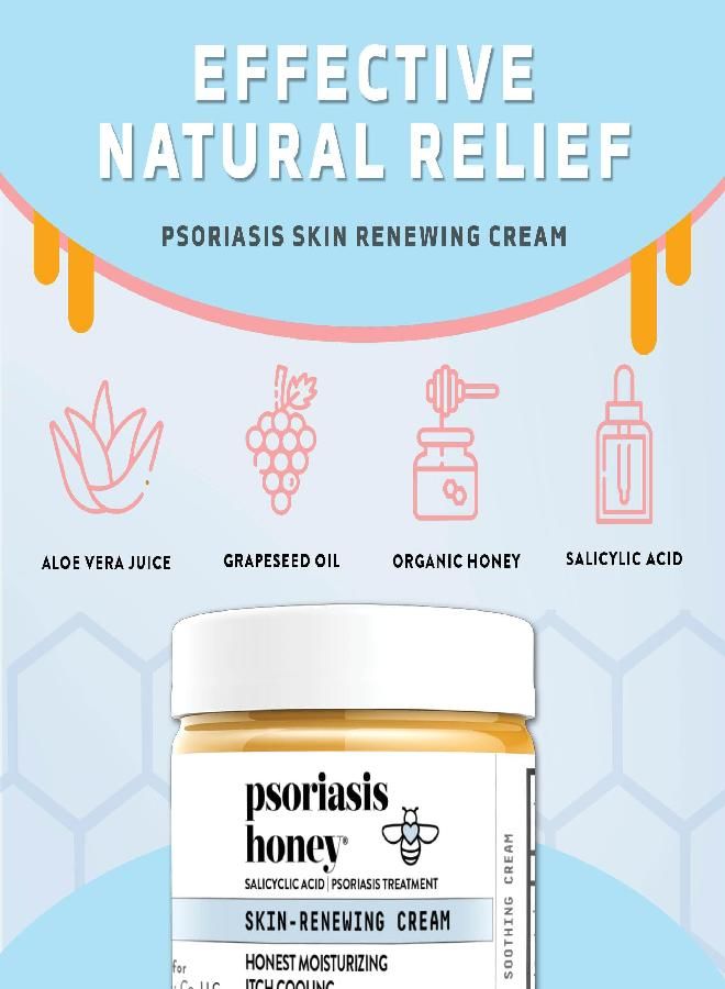 PSORIASIS HONEY PSORIASIS HONEY Skin-Renewing Cream - Psoriasis Cream for Dry Skin - Daily Ointment & Moisturizer for Eczema Or Sensitive Skin - Psoriasis Lotion for Itchy Skin Relief (4oz)  - Image 2