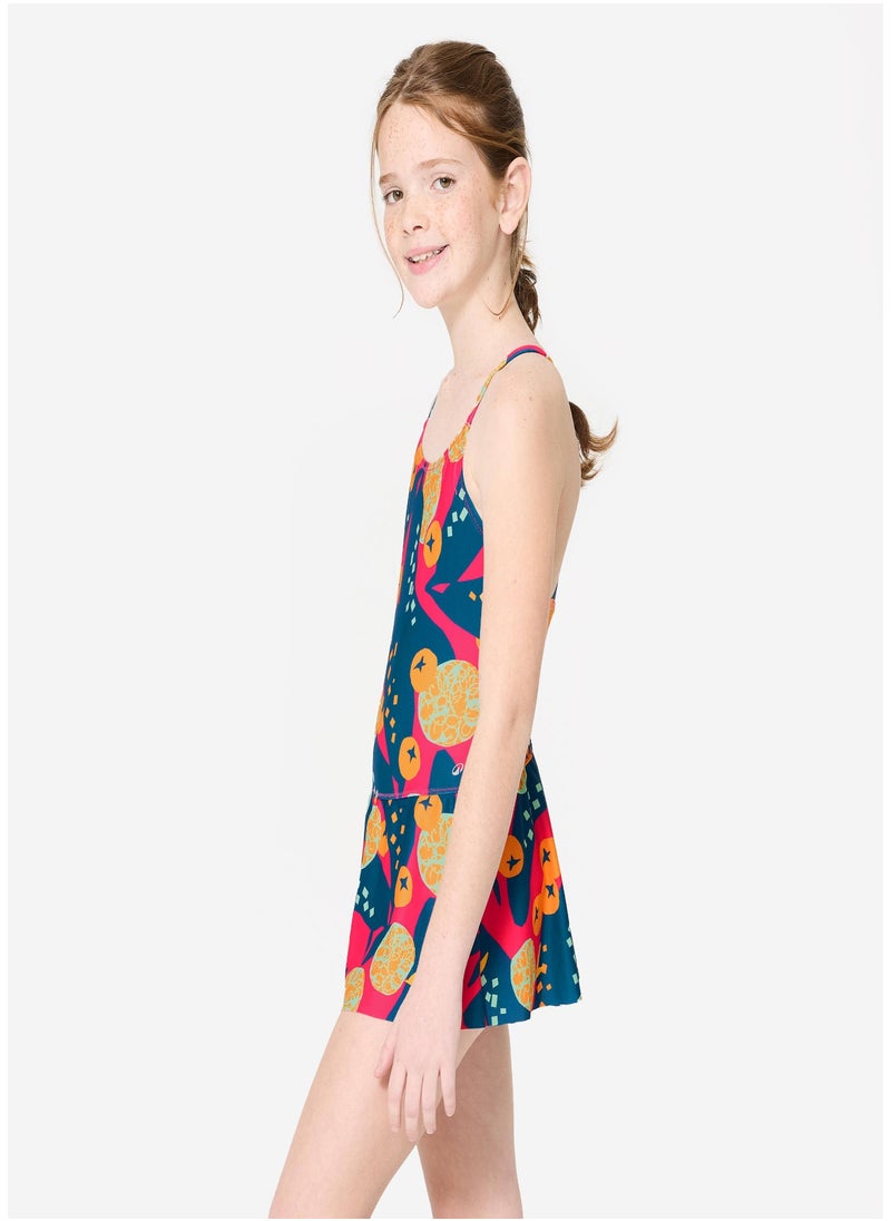 NABAIJI NABAIJI by DECATHLON, Girls' 1-Piece Skirt Swimsuit 100 Lila Secure Fit & Stylish Pink  - Image 1