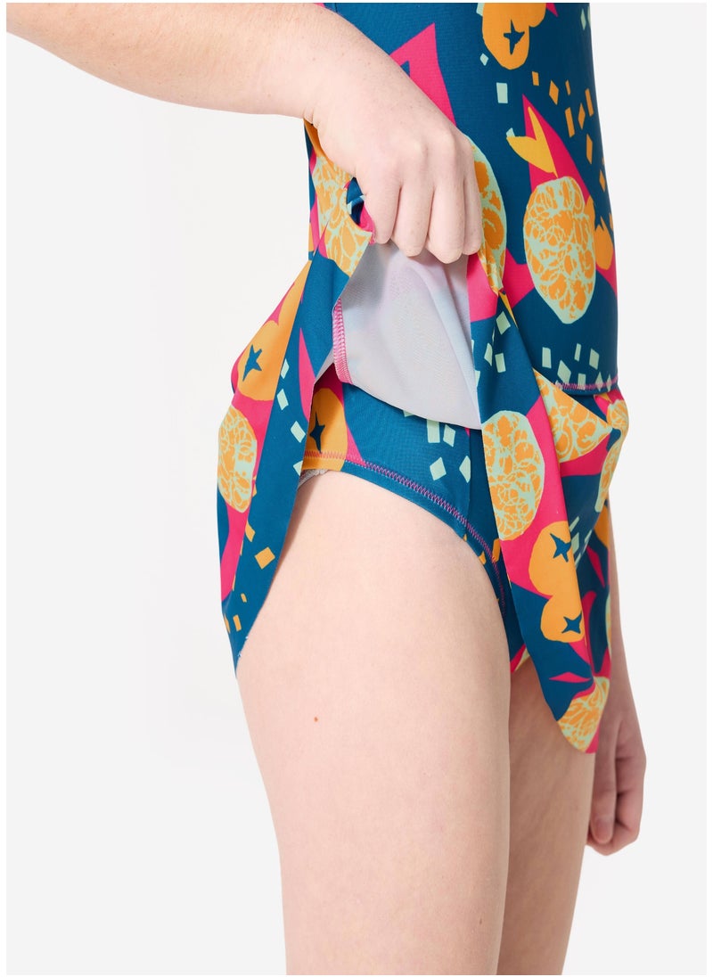 NABAIJI NABAIJI by DECATHLON, Girls' 1-Piece Skirt Swimsuit 100 Lila Secure Fit & Stylish Pink  - Image 2