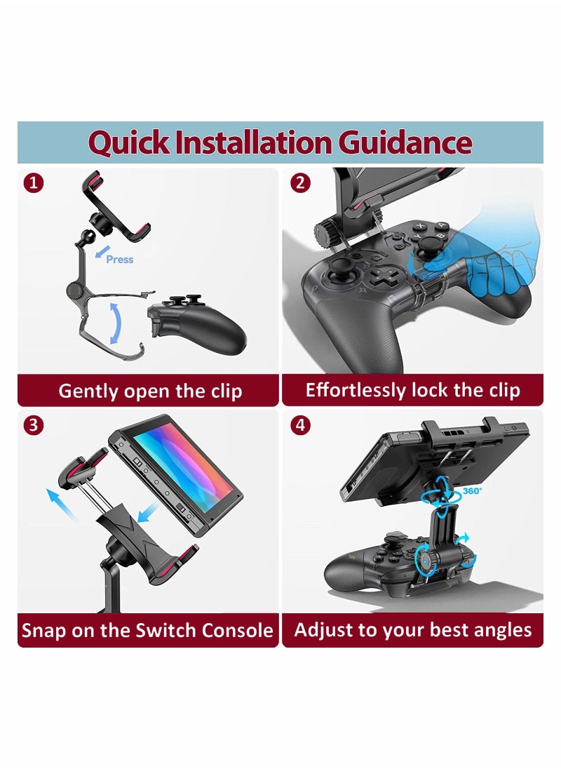 SYOSI - Switch Pro Controller Clip Mount Adjustable Compatible with OLED Lite - Image 1