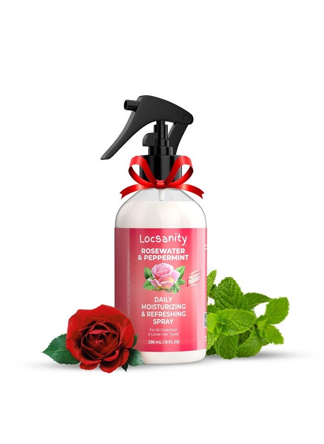 Locsanity - Locsanity Daily Moisturizing Refreshing Spray for Locs, Dreadlocks - Rose Water and Peppermint Hair Scalp Moisturizer, Dreadlock Spray - Natural Loc Care and Maintenance (8oz) - Image 1