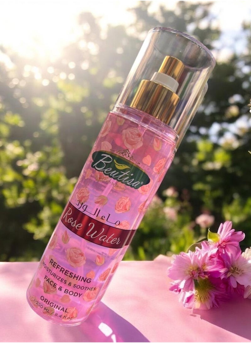 BEAUTISA - Original Rose Water For Refreshing Moisturizes & Soothes For Face And Body 250 ml - Image 1