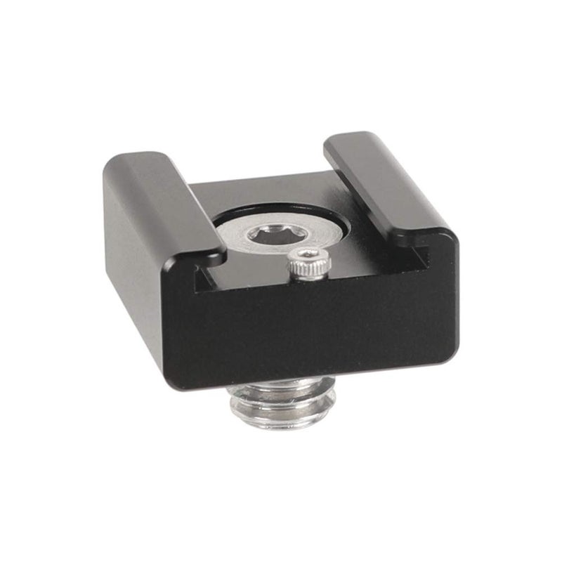 CAMVATE 3/8"-16 Cold Shoe Mount Adapter with Locating Pins Compatible for ARRI Standard Mounting Points - 2621 - Image 1