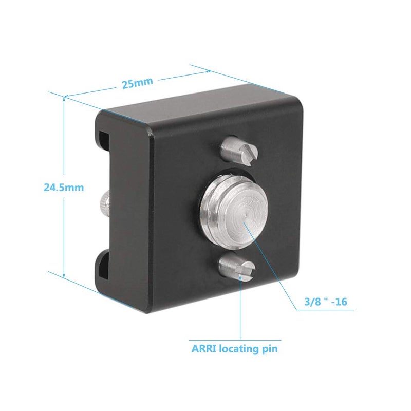CAMVATE 3/8"-16 Cold Shoe Mount Adapter with Locating Pins Compatible for ARRI Standard Mounting Points - 2621 - Image 2