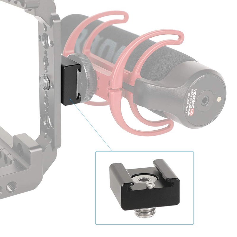 CAMVATE 3/8"-16 Cold Shoe Mount Adapter with Locating Pins Compatible for ARRI Standard Mounting Points - 2621 - Image 3