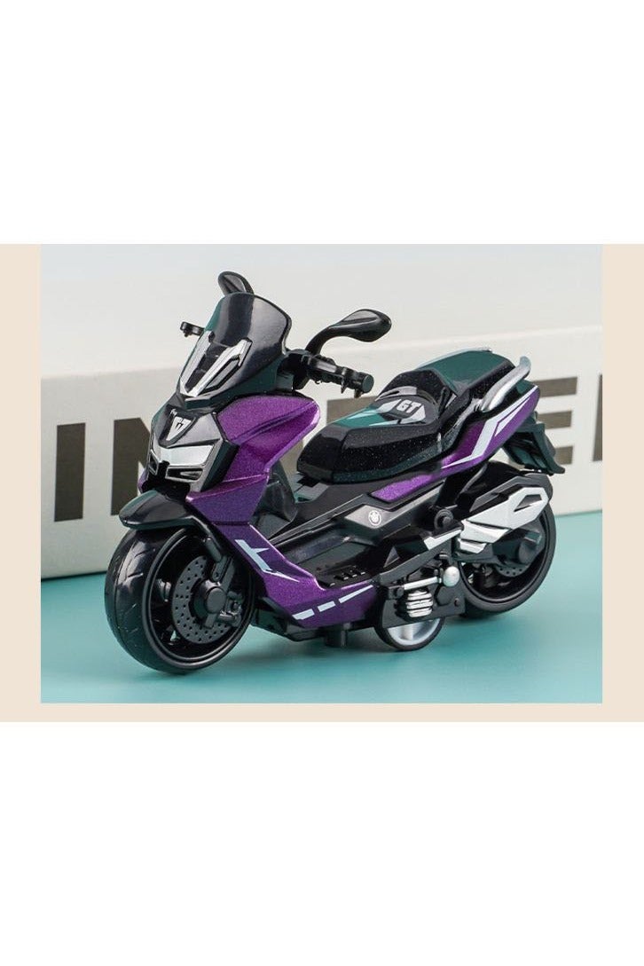 HALAMODO 2-Piece 1:36 Scale Alloy Motorcycle Model Set ,  Blue And Purple Scooter, Pull-Back Toy Vehicle, Model Vehicle for Kids Boy Girl Gift , Collectible Display ,Blue/Purple 9 cm*6.5 cm*4 cm - Image 5