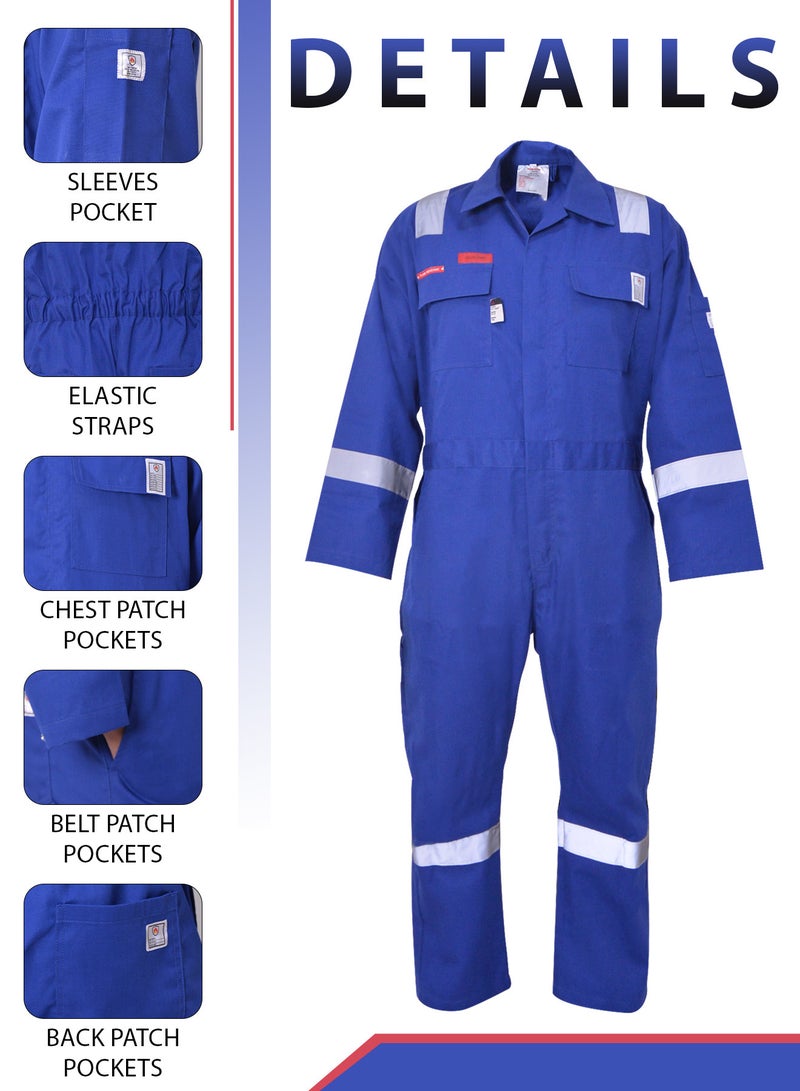 ارتداء آمن أغطية FR Hi-Vis للرجال، معتمدة من NFPA 2112، ملابس عمل مقاومة للهب بوزن 7 أوقية مع شريط عاكس و6 جيوب - Image 2