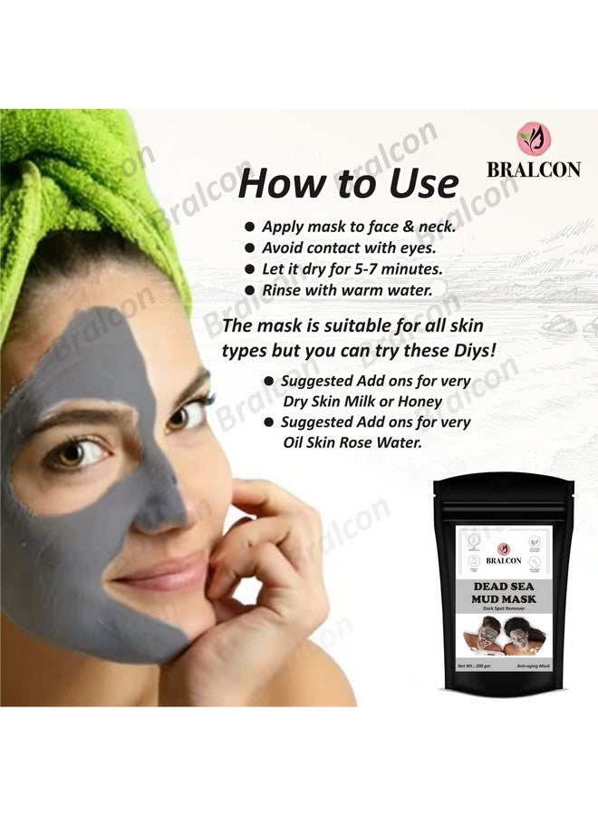 BRALCON Dead Sea Mud Powder - 200g for Face, Body & Hair | 100% Natural Dead Sea Mud Mask for Face | Face Mask| Dead Sea Mud Revitalizing, Exfoliating Powder Face Pack - Image 4