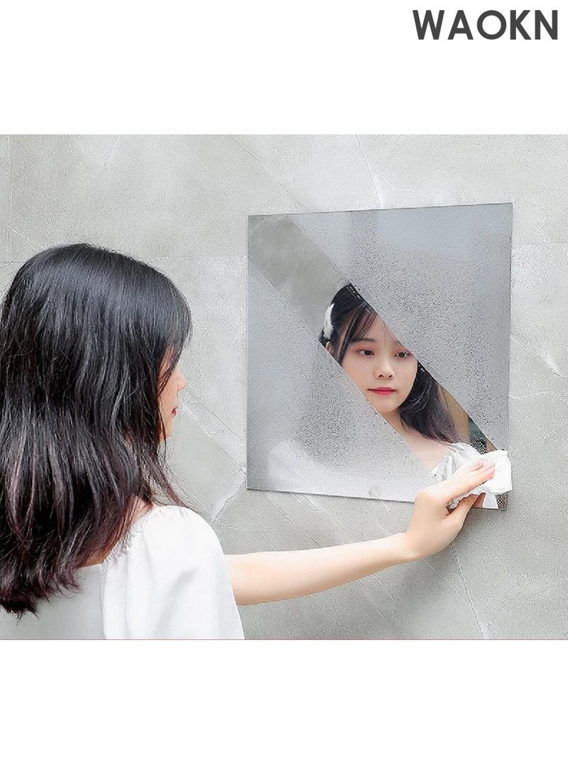 WAOKN 3D Mirror Wall Sticker Tiles,Frameless Wall Mounted Mirror Set Make Up Mirror Non-Breakable Acrylic Full Length Wall Mirror Tiles,30cm x 4Pcs Flexible Plastic Mirror,Full Body Mirror Tiles For Bedroom,Home Gym,Home Wall Decor - Image 4