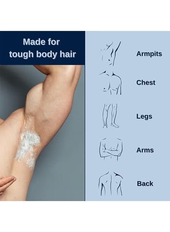 باروبت لا طاقم الشعر الحميم / الخاص في المنزل كريم إزالة الشعر للرجال ، بلا ألم ، بلا عيب ، مستحضر إزالة الشعر المهدئ لشعر الجسم الذكوري الخشن غير المرغوب فيه ، 100 مل - Image 5