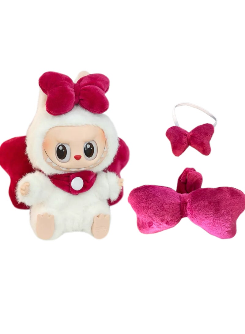 CUNUUDOOL 2pcs Cute Accessories Set For 17cm Dolls,Labubu Clothes,Include:Large Bow Back Decoration Small Bow Headdress Accessories .Interchangeable Accessories For 1/2/3, Generation. - Image 1
