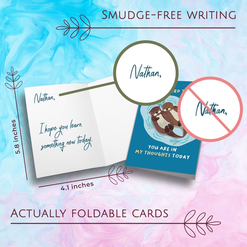Hat Acrobat Thinking of You Cards with Envelopes - 20 Uniquely Designed Just Because Cards with Fact Cards to Send to Stay in Touch with Family, Friends, Colleagues, Students (40) - Image 5
