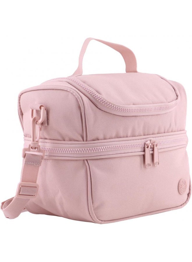 Atrium Big Zipper Lunch Bag Solid Baby Pink 24cm - Image 4