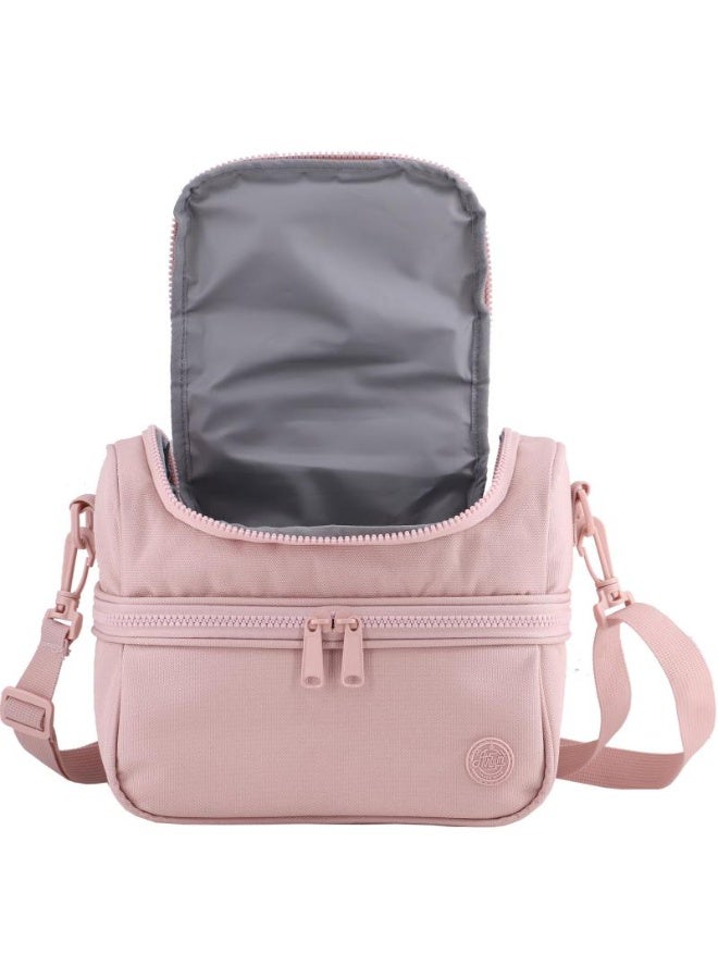 Atrium Big Zipper Lunch Bag Solid Baby Pink 24cm - Image 3