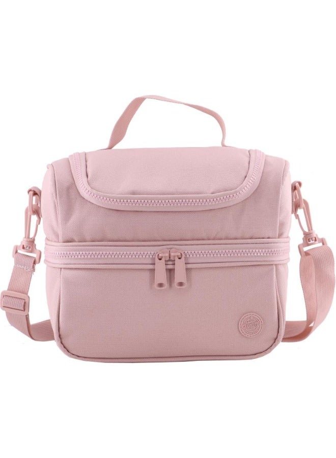 Atrium Big Zipper Lunch Bag Solid Baby Pink 24cm - Image 1