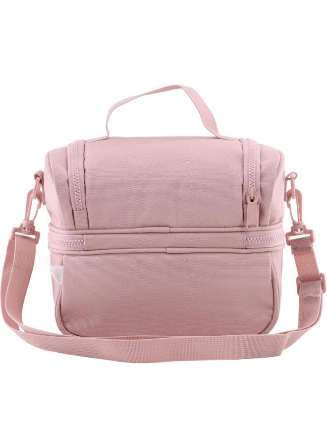 Atrium Big Zipper Lunch Bag Solid Baby Pink 24cm - Image 2