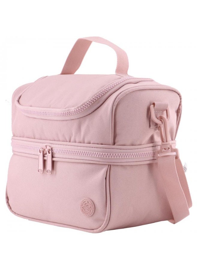 Atrium Big Zipper Lunch Bag Solid Baby Pink 24cm - Image 5