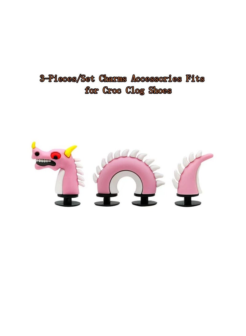 3-Pieces/Set Charms Accessories Fits for Croc Clog Shoes,Shoe Decoration Charms for Kids/Girls/Women,Favors Birthday and Party Gift Shoes Mack-Up Accessories - Image 1