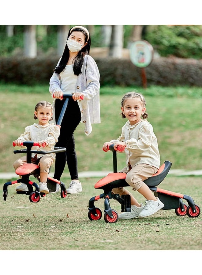 2 In 1 Baby Stroller  Ride on Car With a Push Handle for Kids, Toddler Balance Bike, Kids Walking Bicycle With 4 Silence Wheels, Light And Music - Image 2