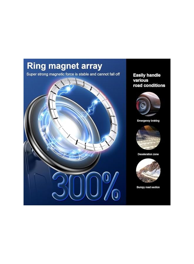 S-TOP Car Phone Holder, Compatible for Car Mount for iPhone Mobile Holder for car, Car Vent 360° Rotation Magnetic Car Mount for All Smart Phones (Silver) - Image 2