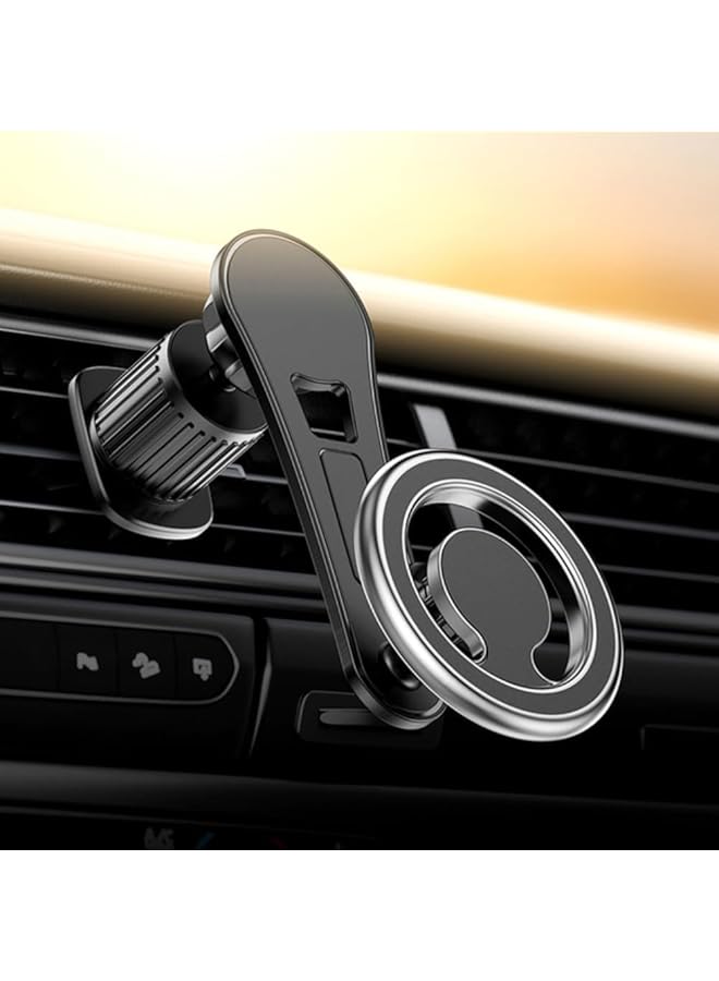 S-TOP Car Phone Holder, Compatible for Car Mount for iPhone Mobile Holder for car, Car Vent 360° Rotation Magnetic Car Mount for All Smart Phones (Silver) - Image 1