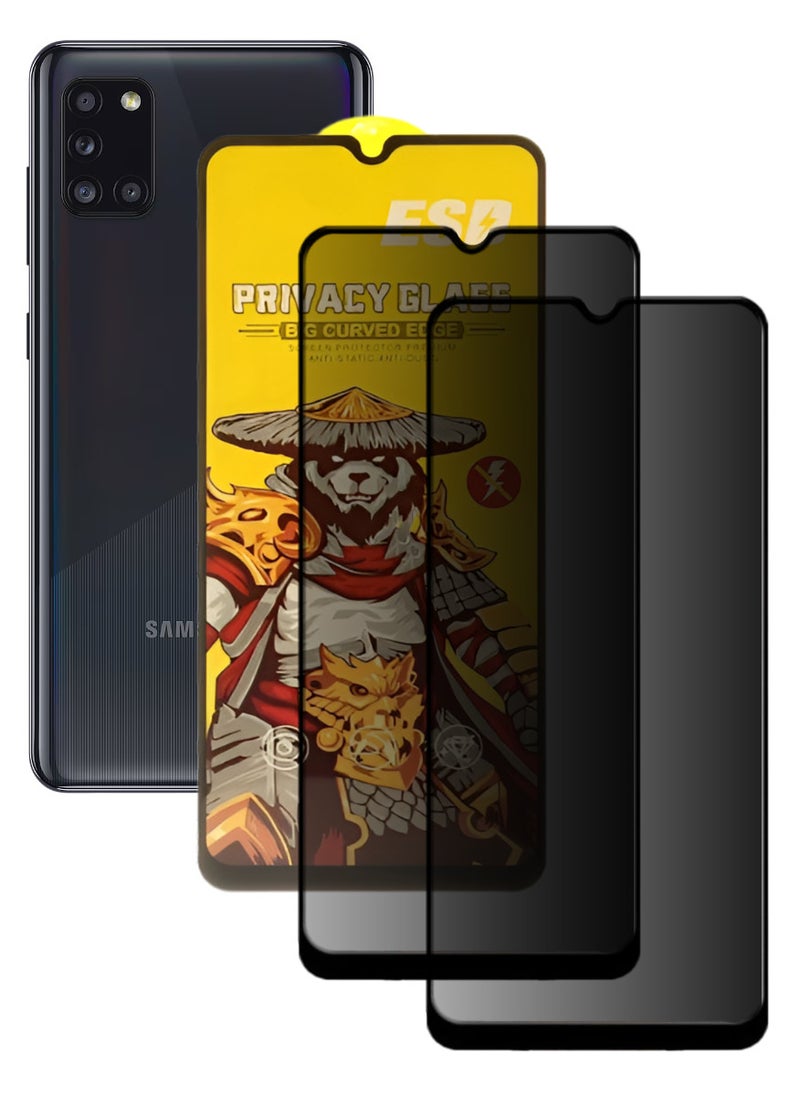 ESD 2 Pieces Tempered Dustproof Privacy Glass Screen Protector Compatible For Samsung Galaxy A31 - Image 1