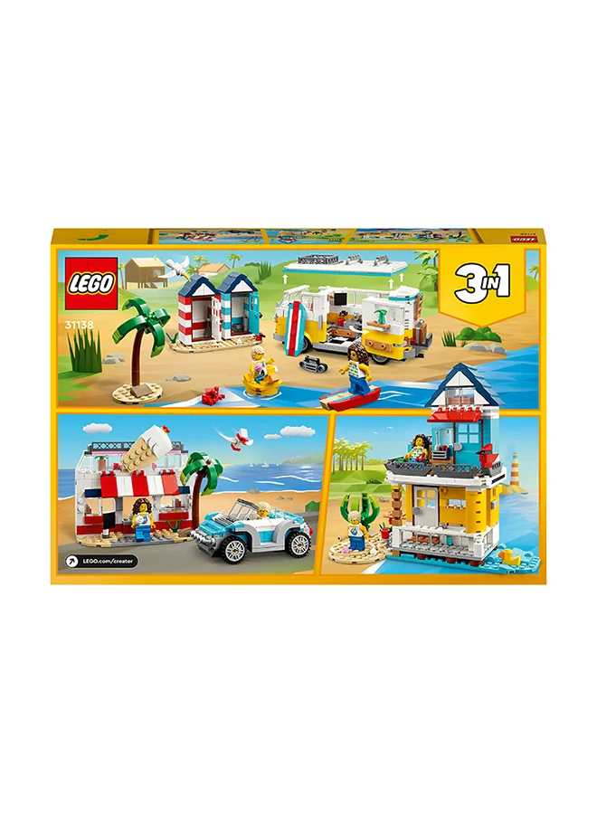 ليغو Creator Beach Camper Van 31138 Building Toy Set With Beach Huts, A Summerhouse And An Ice-Cream Shop; Playset For Kids Aged 8+ Who Love Creating Action-Packed Stories (556 Pieces)