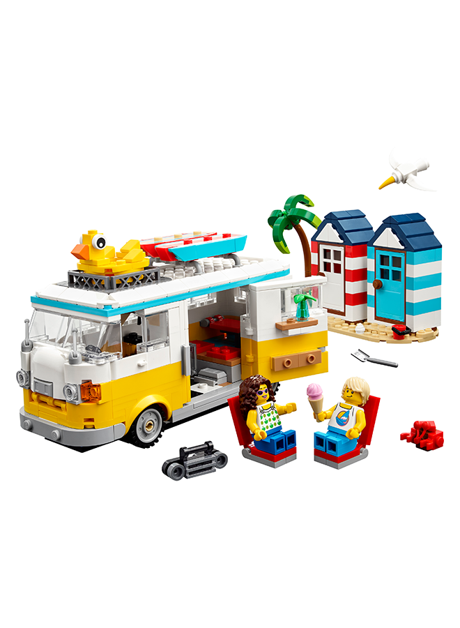 ليغو Creator Beach Camper Van 31138 Building Toy Set With Beach Huts, A Summerhouse And An Ice-Cream Shop; Playset For Kids Aged 8+ Who Love Creating Action-Packed Stories (556 Pieces)