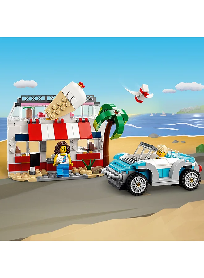 ليغو Creator Beach Camper Van 31138 Building Toy Set With Beach Huts, A Summerhouse And An Ice-Cream Shop; Playset For Kids Aged 8+ Who Love Creating Action-Packed Stories (556 Pieces)