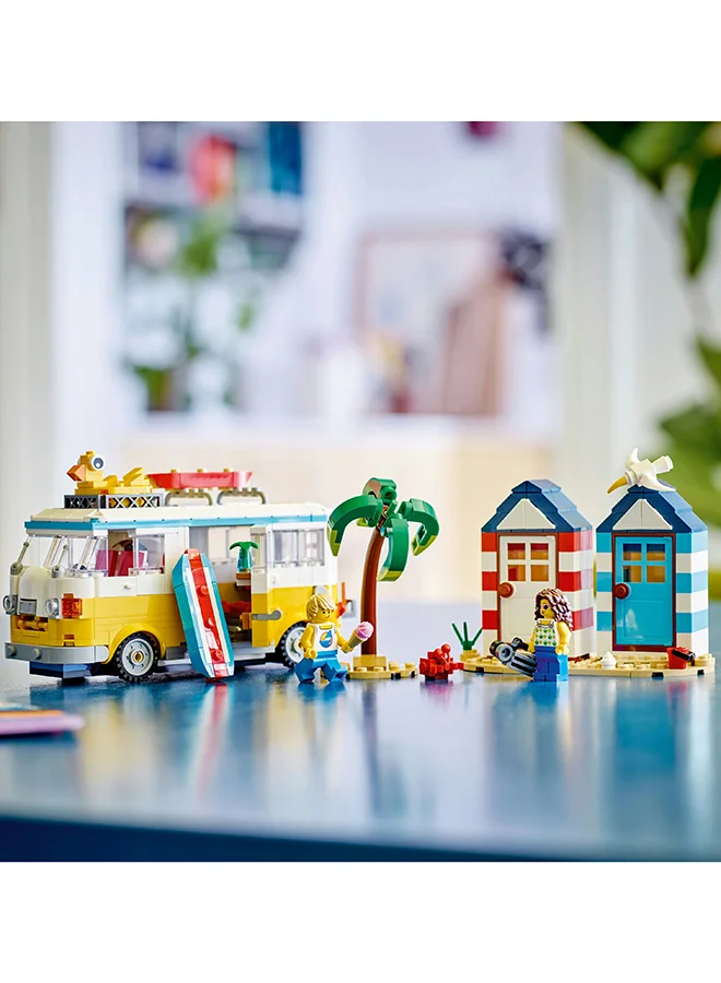 ليغو Creator Beach Camper Van 31138 Building Toy Set With Beach Huts, A Summerhouse And An Ice-Cream Shop; Playset For Kids Aged 8+ Who Love Creating Action-Packed Stories (556 Pieces)