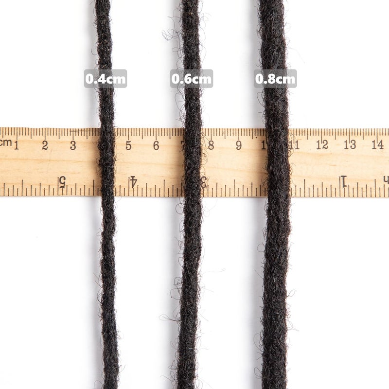 JIAJIA Teresa Dreadlock Extensions Real Human Hair 12 Inch 0.6cm Width Loc Extensions Human Hair 20 Strands Full Hand-made Permanent Locs Extensions for Men/Women/Kids Can Be Dyed and Bleached - Image 3