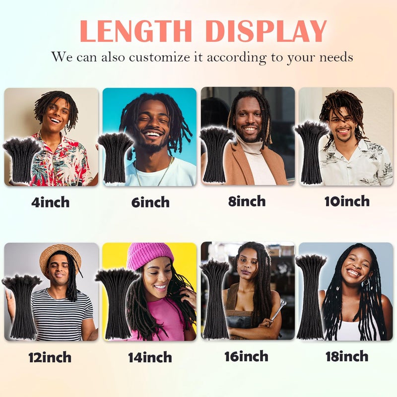 JIAJIA Teresa Dreadlock Extensions Real Human Hair 12 Inch 0.6cm Width Loc Extensions Human Hair 20 Strands Full Hand-made Permanent Locs Extensions for Men/Women/Kids Can Be Dyed and Bleached - Image 4
