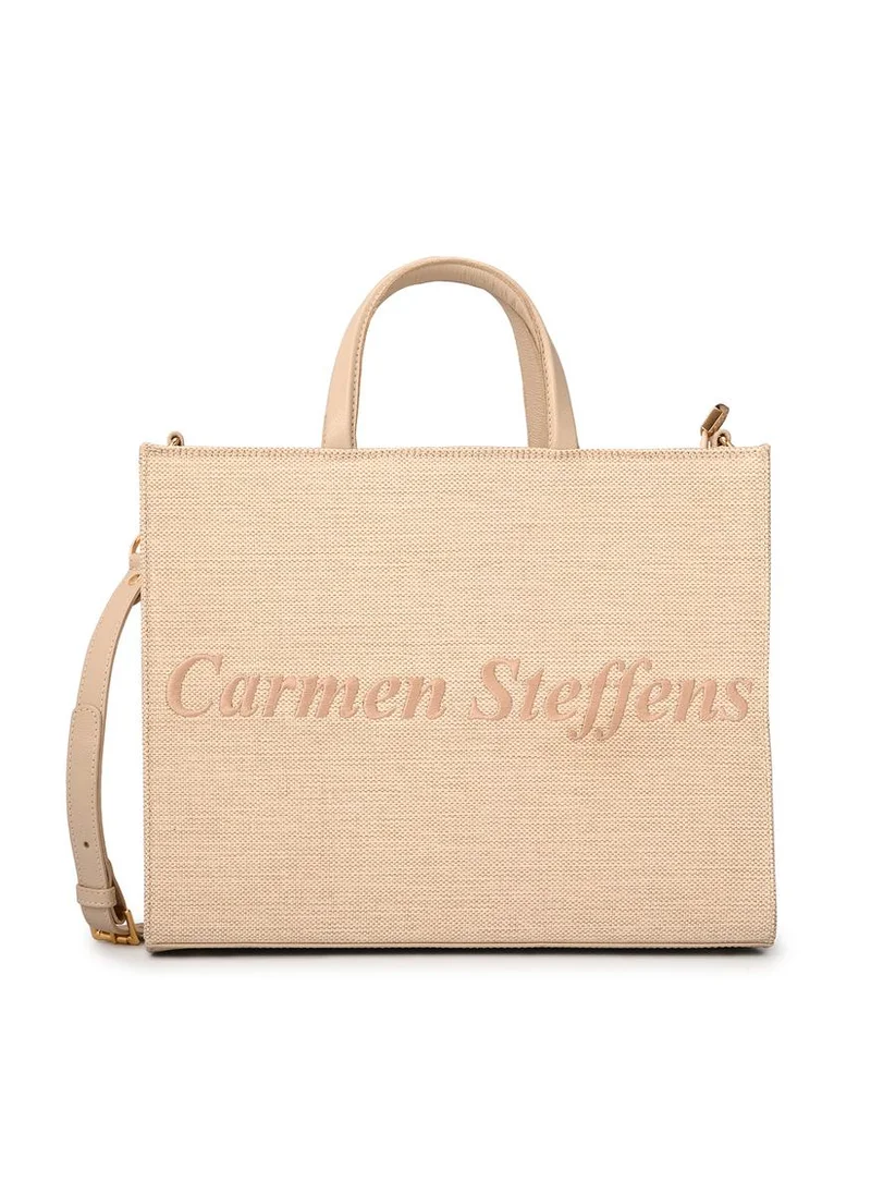 كارمن ستيفنز حقيبة توت مطرزة بالبندق كارمن ستيفنز