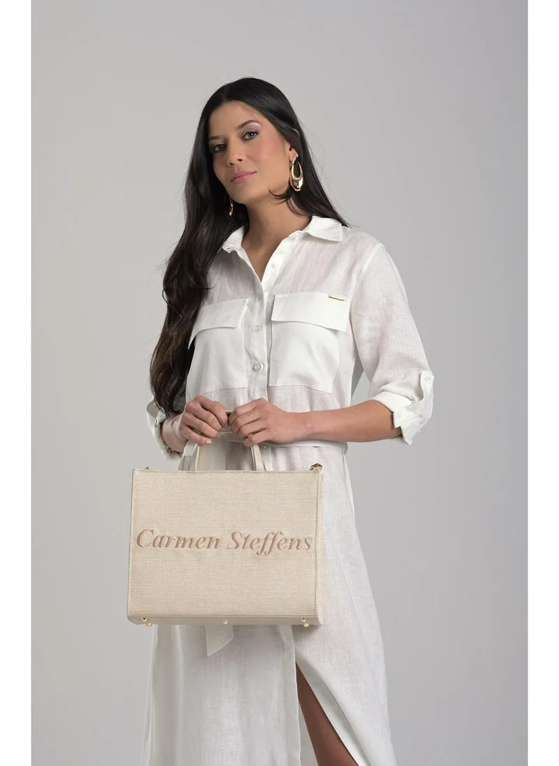 Carmen Steffens  Hazelnut Embroidered Tote Bag Carmen Steffens for Women | Best Price UAE