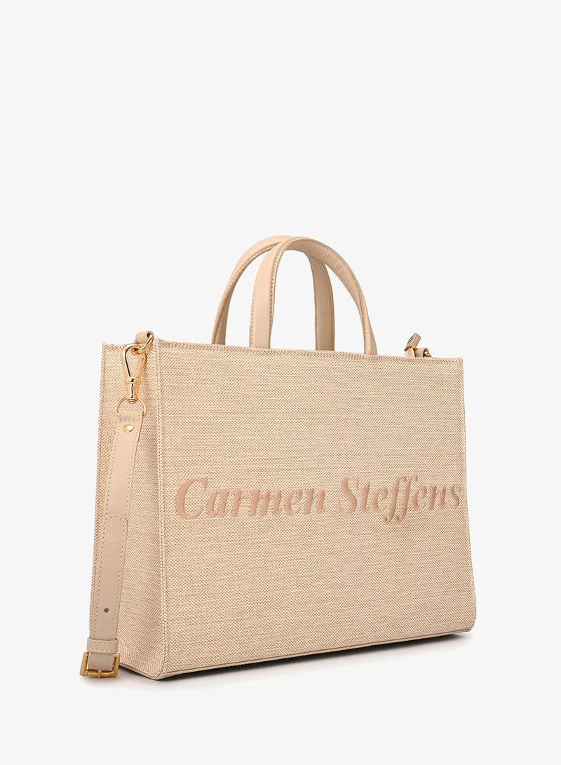 Hazelnut Embroidered Tote Bag Carmen Steffens