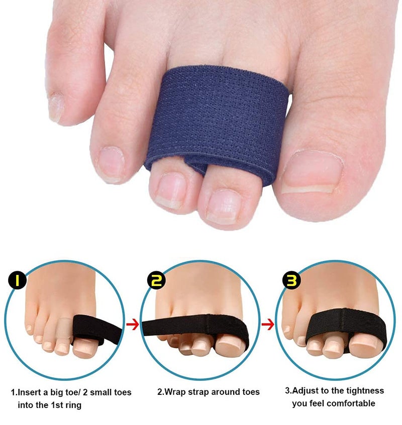 Sumifun دعامة أصابع القدم المرنة من سومي فون - 4 عبوات من لفافات الأصابع لعلاج إصبع القدم المكسور، إصبع القدم المنحني، إصبع القدم المطرقة، ضمادة إصبع القدم لتصحيح وضع إصبع القدم الكبير، دعامة للكسر للرجال أو النساء - Image 5