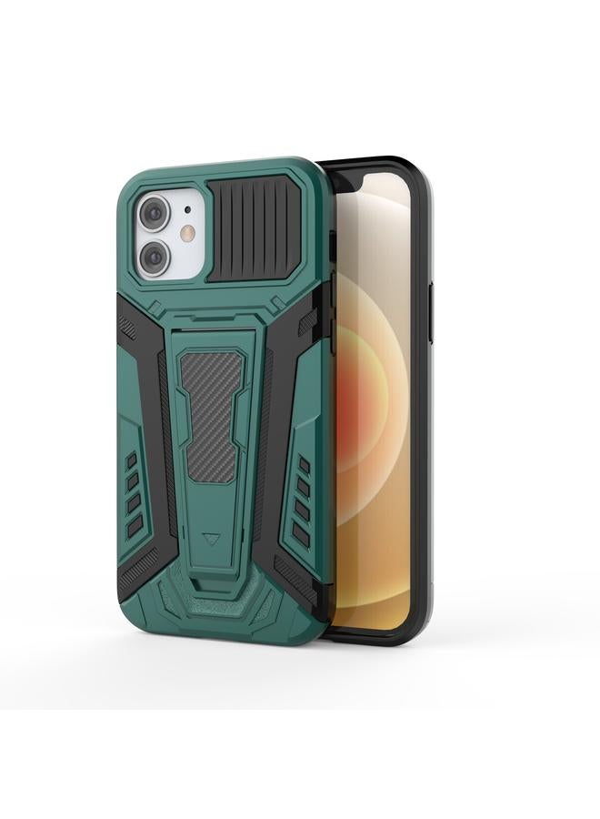 اس-توب جراب لهاتف iPhone 12 mini War Chariot Series Armor شامل مقاوم للصدمات مصنوع من مادة PC + TPU مع حامل غير مرئي - Image 1