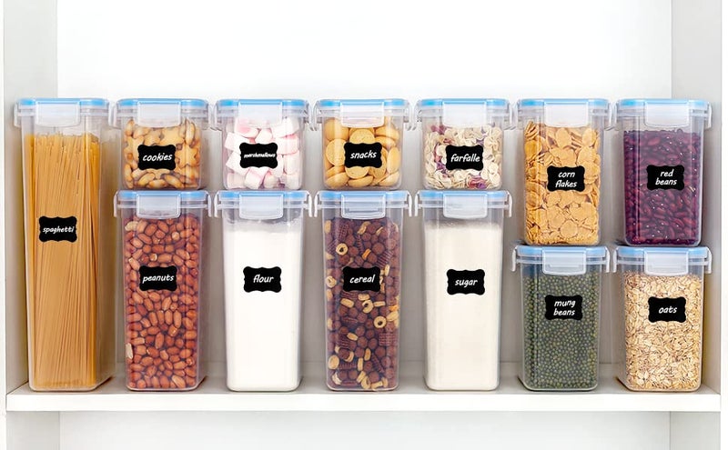 Entity مجموعة حاويات تخزين الطعام محكمة الإغلاق للثلاجة، حاوية بلاستيكية خالية من BPA لتخزين الطعام الجاف (مجموعة من 15 حاوية) - Image 5