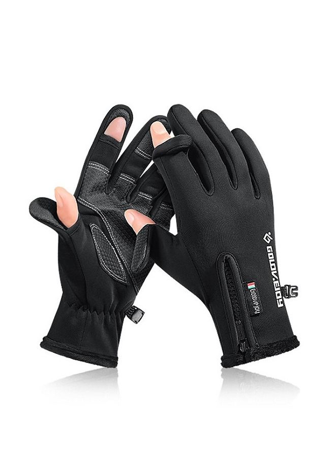 Golovejoy Winter Skiing Men And Women Outdoor Riding Waterproof Non Slip Plush Thickened Warm Gloves