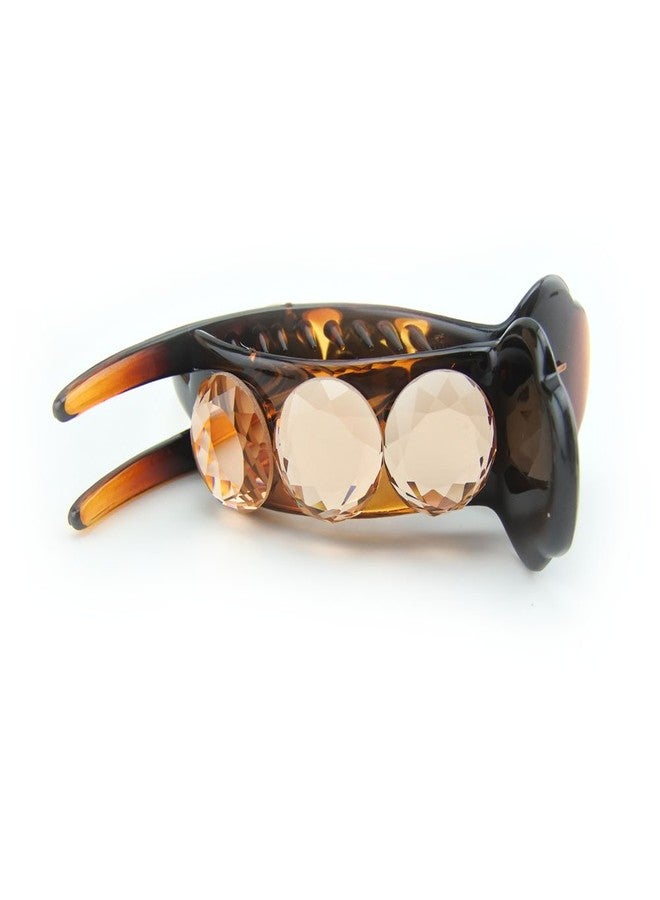 Meilliwish Sparkling Beautiful Hair Claw Clip for Women 1 PCS(D72)(Brown) - Image 3