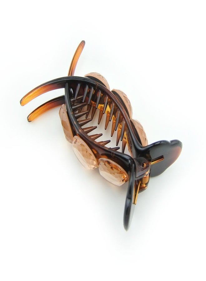 Meilliwish Sparkling Beautiful Hair Claw Clip for Women 1 PCS(D72)(Brown) - Image 1