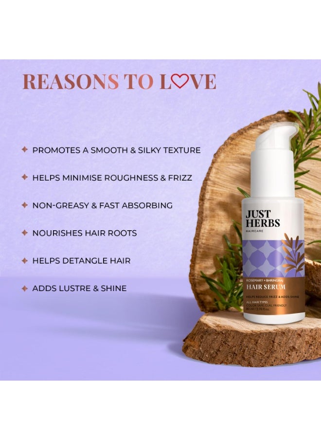 Just Herbs Rosemary Bhringraj Hair Serum for Silky & Smooth Hair | Helps Nourish and Improve Hair health No Harmful Parabens or Silicons 80 ml  - Image 3