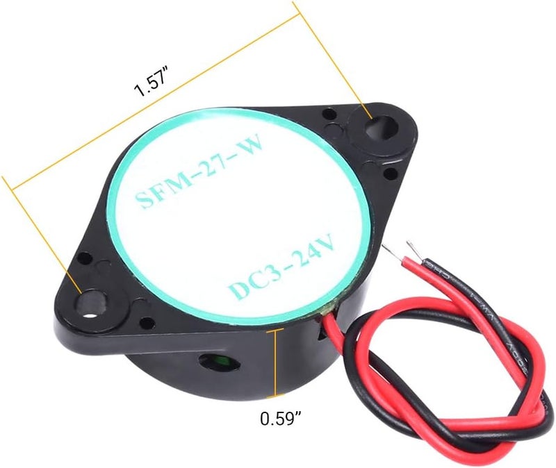 IS 2 PCS Piezo Buzzer, Icstation Buzzer Alarm 12V Electronic Beep Buzzer 100dB Piezo Alarm Siren Continous Sound for Motorcycle Golf Cart Vehicles Car Alarm - Image 4
