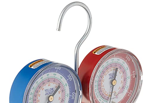 Yellow Jacket مانيفولد جاكيت أصفر 42001 مع عدادات ملونة 3-1/8"، psi، R-22/404A/410A (علبة قشري) - Image 2