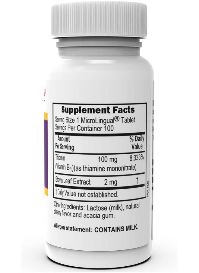 Superior Source Superior Source B-1 100 mg - Vitamin B Supplement Supports Healthy Energy & Growth - Nervous & Digestive System Support Formula with Thiamin - 100 Sublingual Dissolving Tablets  - Image 2