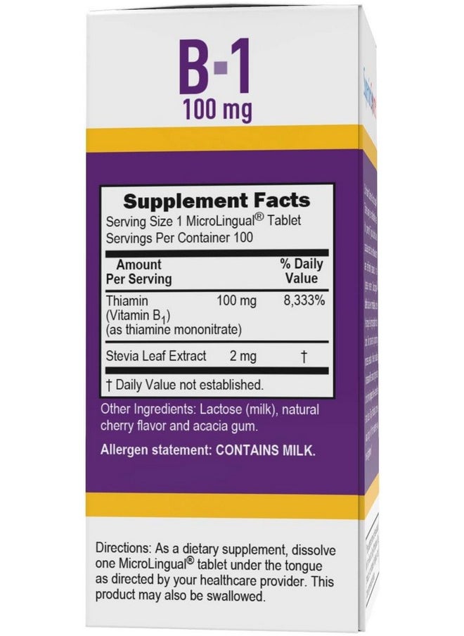 Superior Source Superior Source B-1 100 mg - Vitamin B Supplement Supports Healthy Energy & Growth - Nervous & Digestive System Support Formula with Thiamin - 100 Sublingual Dissolving Tablets  - Image 4