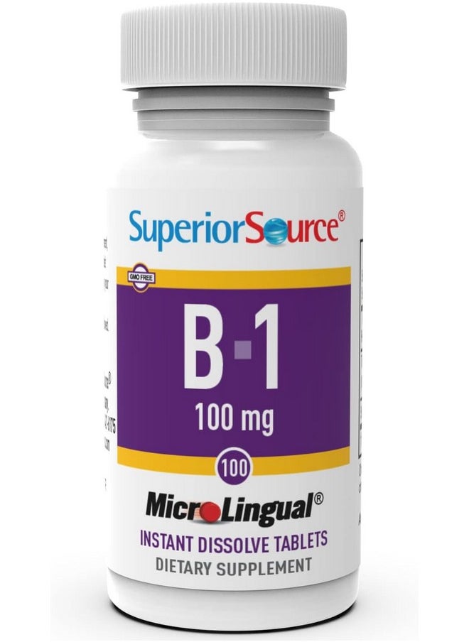 Superior Source Superior Source B-1 100 mg - Vitamin B Supplement Supports Healthy Energy & Growth - Nervous & Digestive System Support Formula with Thiamin - 100 Sublingual Dissolving Tablets  - Image 3